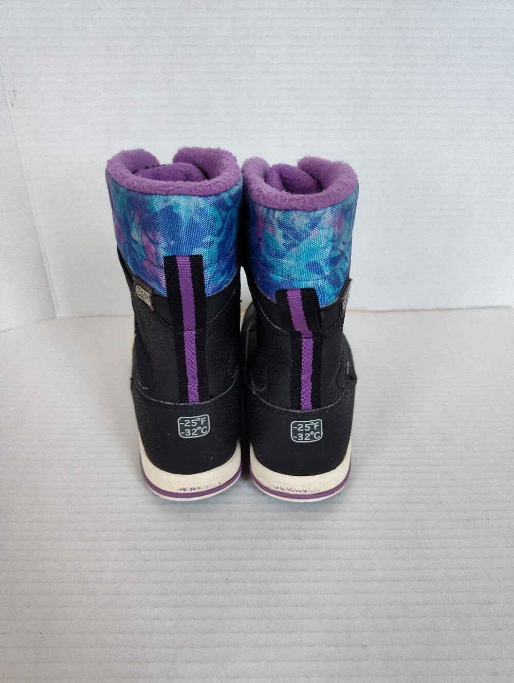 Merrell Snow Bank 2.0 Black Purple Waterproof Insulated Winter Boots Youth Sz 3M